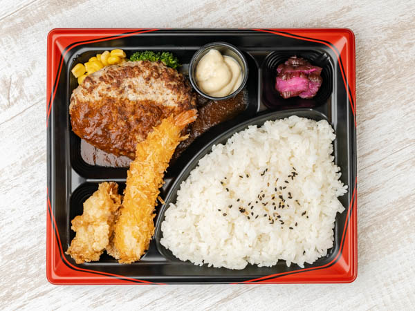 ハンバーグ＆エビ唐弁当