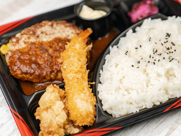 ハンバーグ＆エビ唐弁当