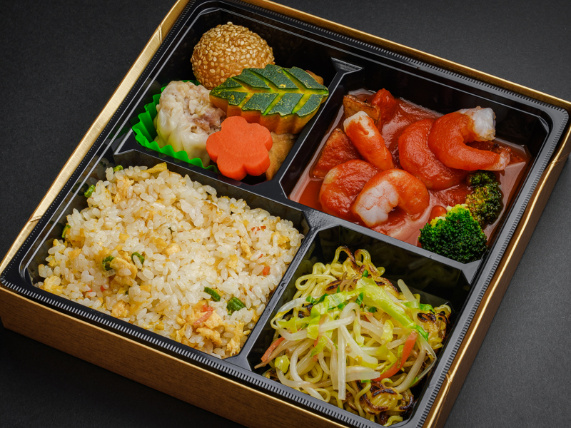 【4升】海老チリソースと炒飯弁当