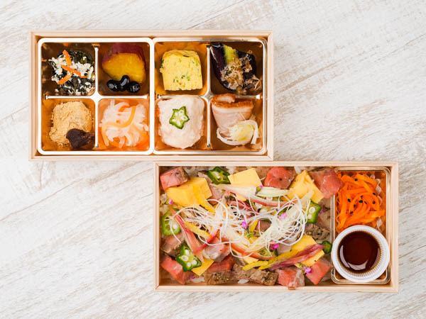 ローストビーフばらちらし寿司の京おばんざい二段幕の内御膳